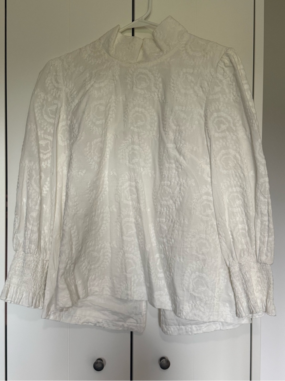 Buru Ivory Floral Jacquard Blouse